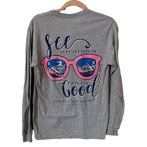 NWT Simply Southern Gray 'See that The Lord is Always Good' Long Sleeve Small‎
